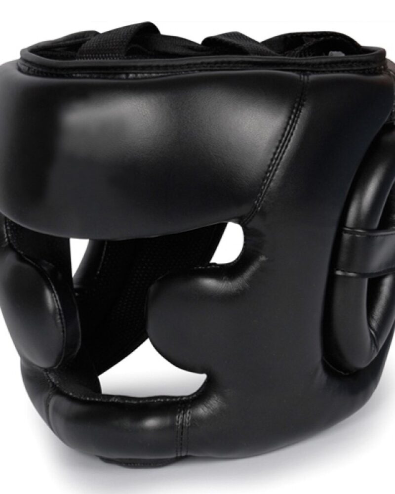 High-quality leather head guard designed for boxing, MMA, and martial arts training, offering superior impact protection and comfort.