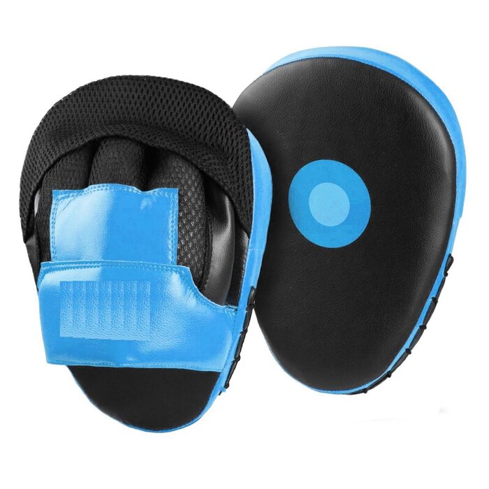 High-quality blue and black focus pads designed for boxing and MMA training with excellent shock absorption.